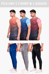 Minimal Buzz Joggers and Ombrey Round Neck T-Shirt